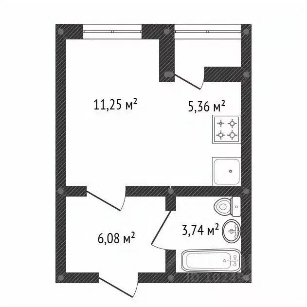 Студия Башкортостан, Уфа Кустарная ул., 19 (27.7 м) - Фото 2