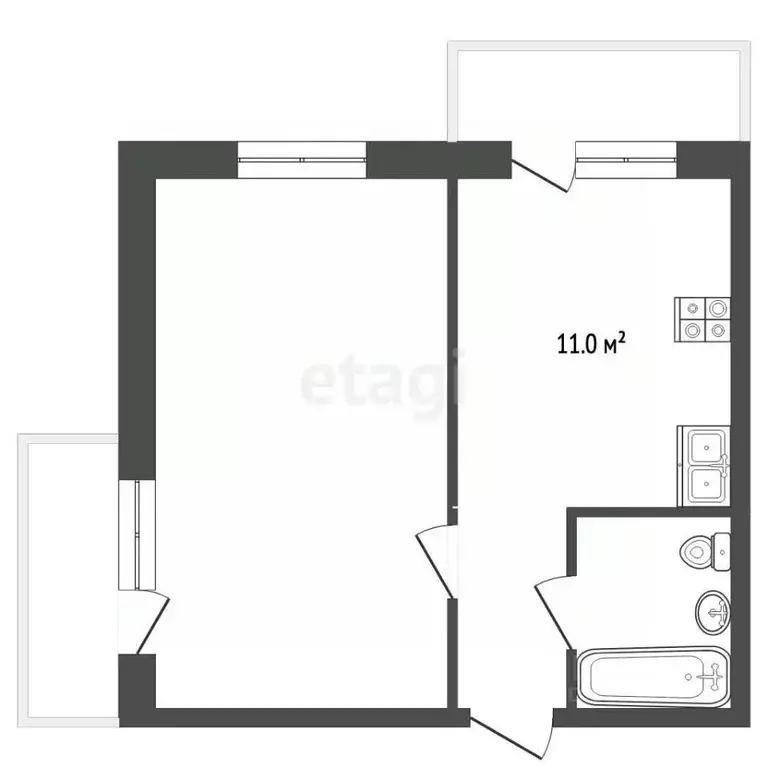 1-к кв. Мордовия, Саранск ул. Косарева, 48 (44.0 м) - Фото 2