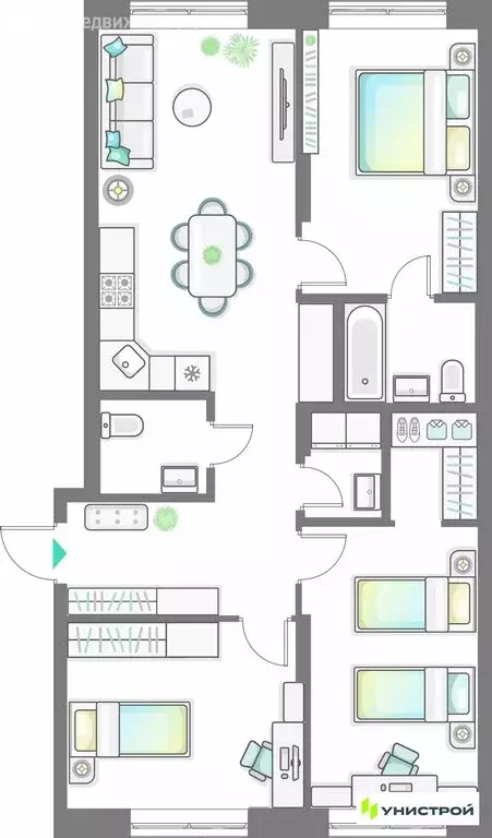3-комнатная квартира: Казань, улица Анаса Тазетдинова, 4А (85.38 м) - Фото 1