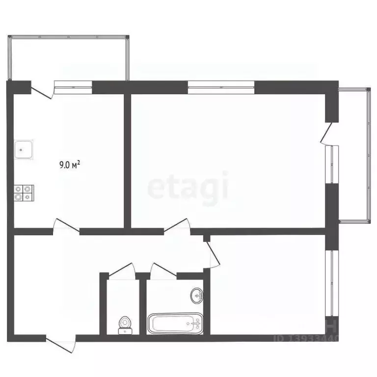 2-к кв. Тюменская область, Тюмень ул. Лесопарковая, 9 (63.0 м) - Фото 1