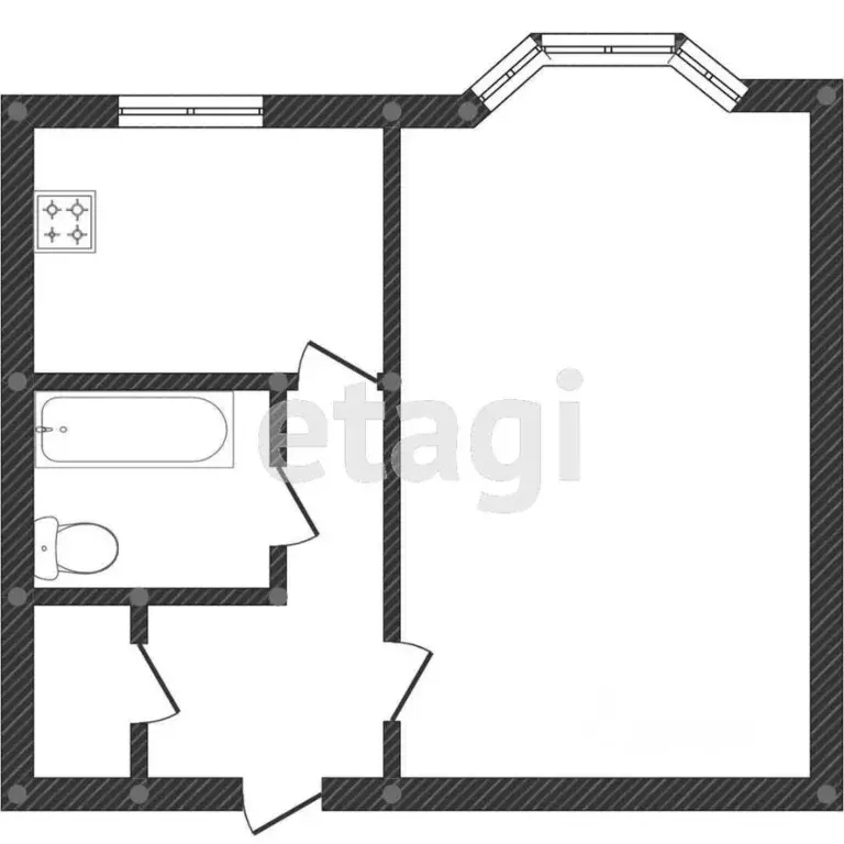 1-к кв. Ямало-Ненецкий АО, Новый Уренгой 2-й мкр, ул. ... - Фото 2