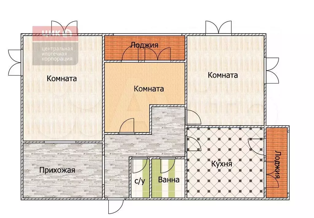 3-к. квартира, 119,1 м, 2/6 эт. - Фото 0