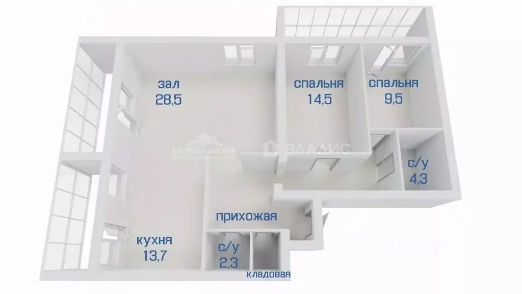 3-к кв. Архангельская область, Архангельск Ленинградский просп., 111 ... - Фото 1