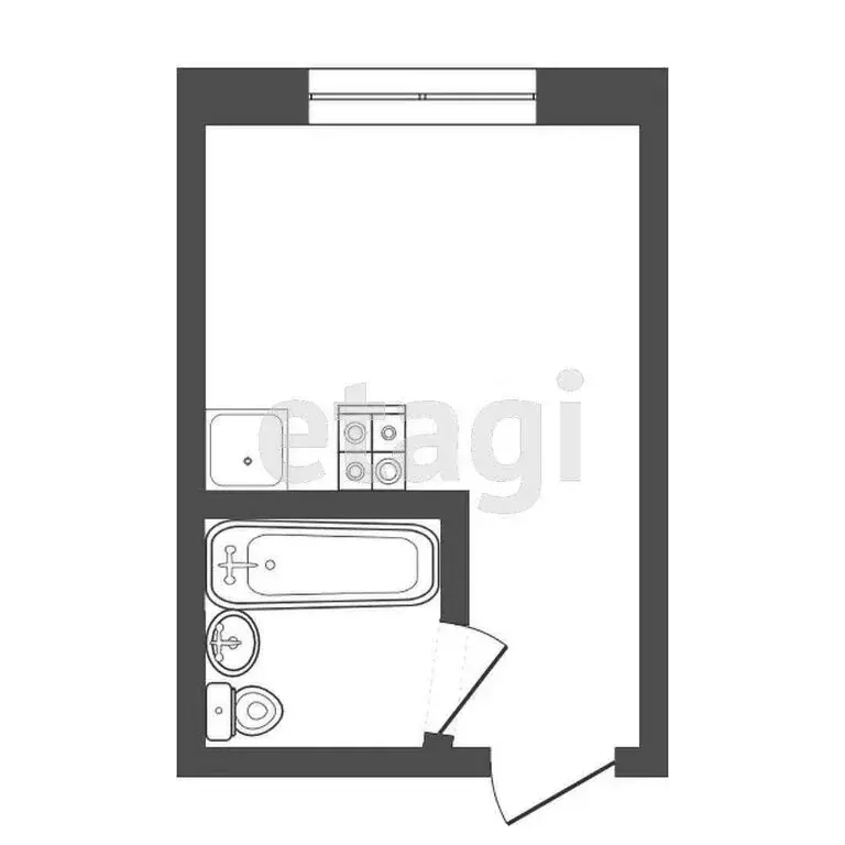Квартира-студия: Юрга, проспект Победы, 41 (23.2 м) - Фото 1