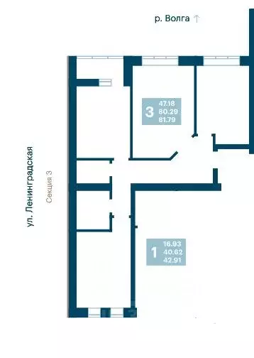 3-к кв. Самарская область, Самара ул. Степана Разина, 116 (81.8 м) - Фото 2