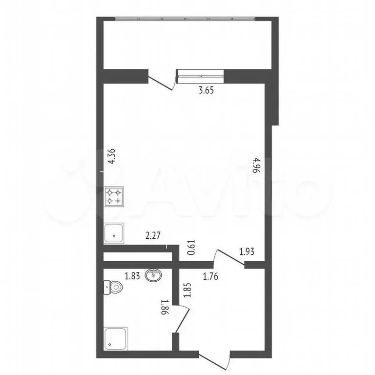 Квартира-студия, 23,5 м, 6/27 эт. - Фото 0