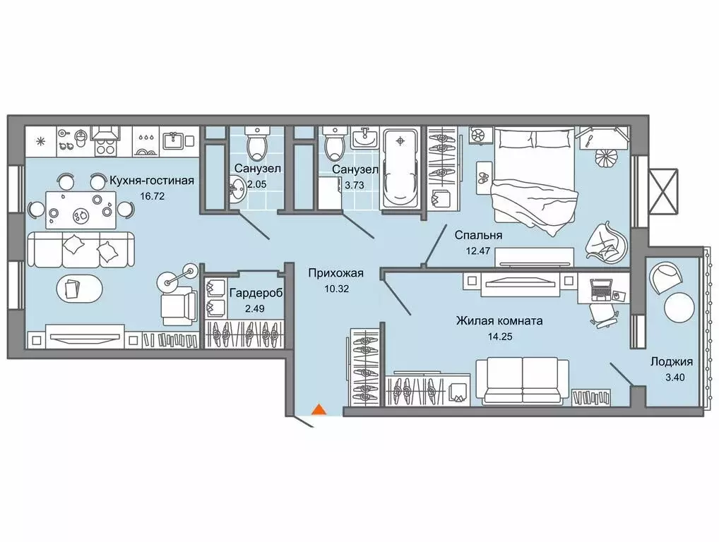 2-комнатная квартира: Ульяновск, микрорайон Новый Город, 10-й квартал ... - Фото 1
