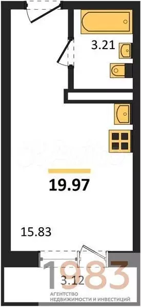 Квартира-студия, 20 м, 19/20 эт. - Фото 0