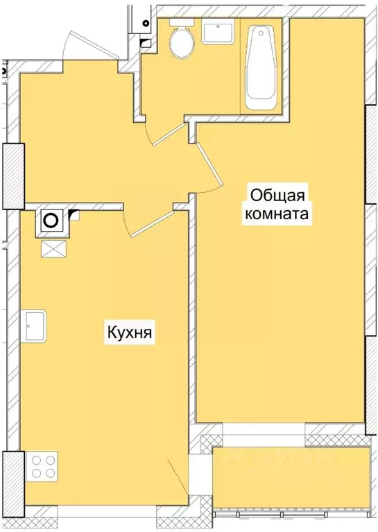 1-к кв. Саха (Якутия), Якутск Атмосфера жилой комплекс (46.95 м) - Фото 0