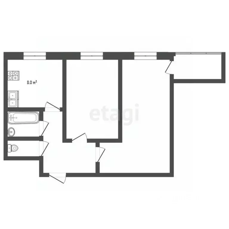2-к кв. Владимирская область, Муром Московская ул., 71 (43.3 м) - Фото 1