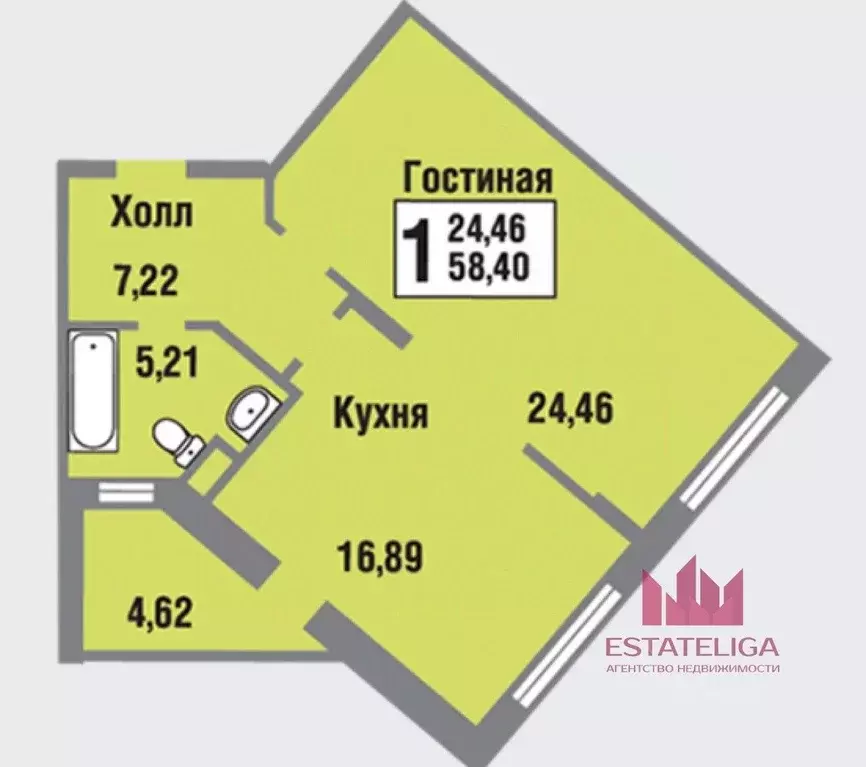 1-к кв. Москва ул. Татьянин Парк, 14к4 (57.4 м) - Фото 2