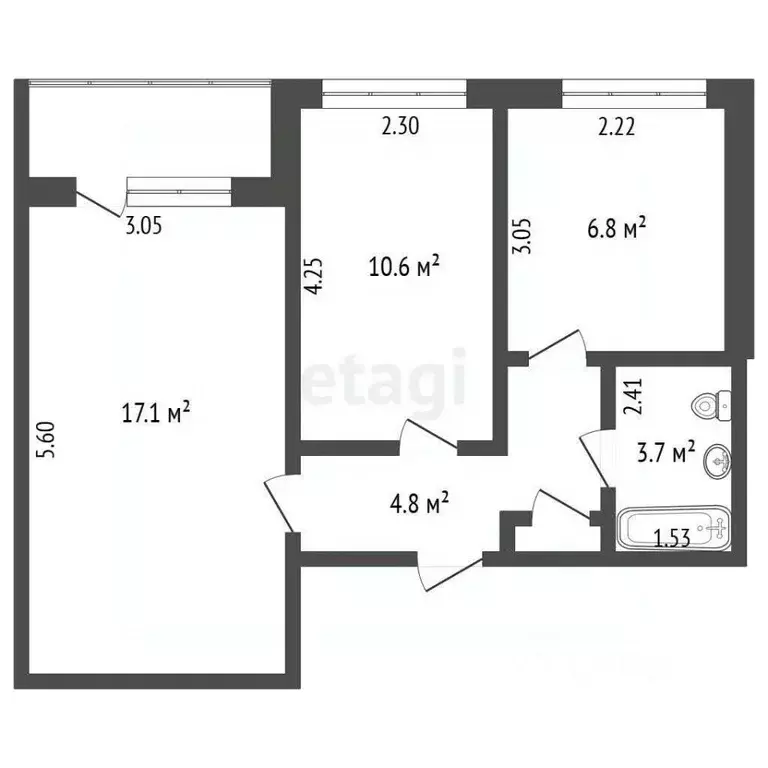 2-к кв. Кемеровская область, Кемерово просп. Ленина, 146 (45.3 м) - Фото 1
