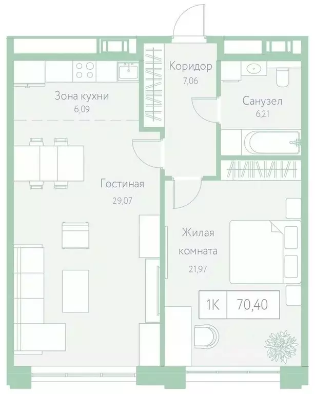 1-к кв. Хабаровский край, Хабаровск Доступный пер., 14 (70.4 м) - Фото 1
