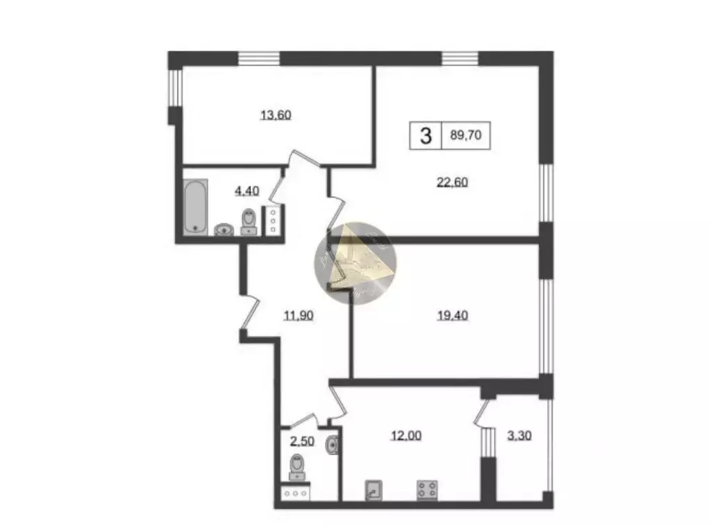 3-к кв. Санкт-Петербург ул. Парфеновская, 6к2 (89.7 м) - Фото 2