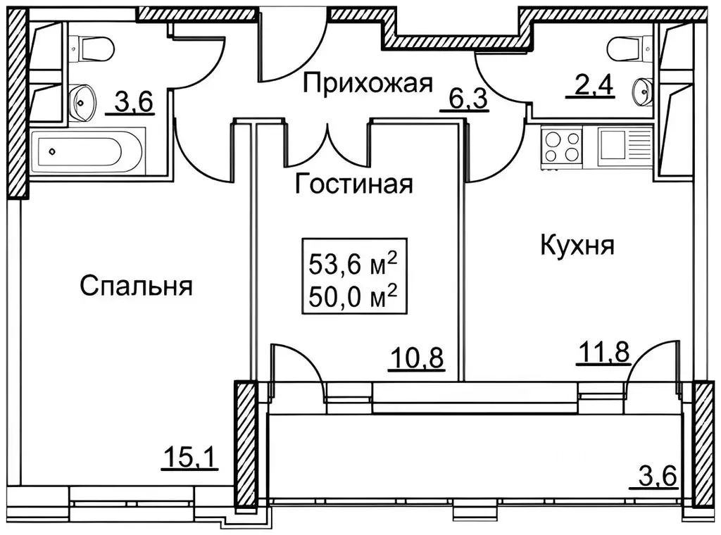 1-к кв. Москва Внуковское поселение, бул. Андрея Тарковского, 7 (41.0 ... - Фото 2