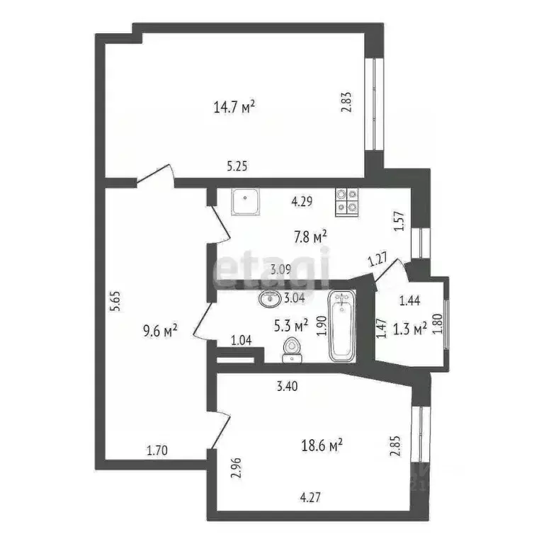 2-к кв. Калининградская область, Калининград Красная ул., 23 (53.0 м) - Фото 1