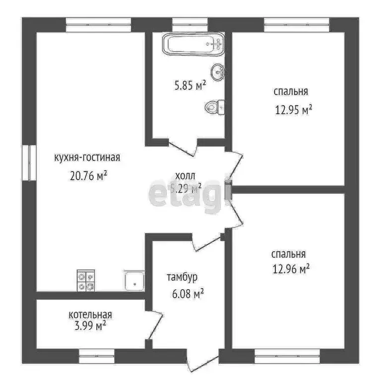 Дом в деревня Нариманова, Медовая улица (83.4 м) - Фото 1