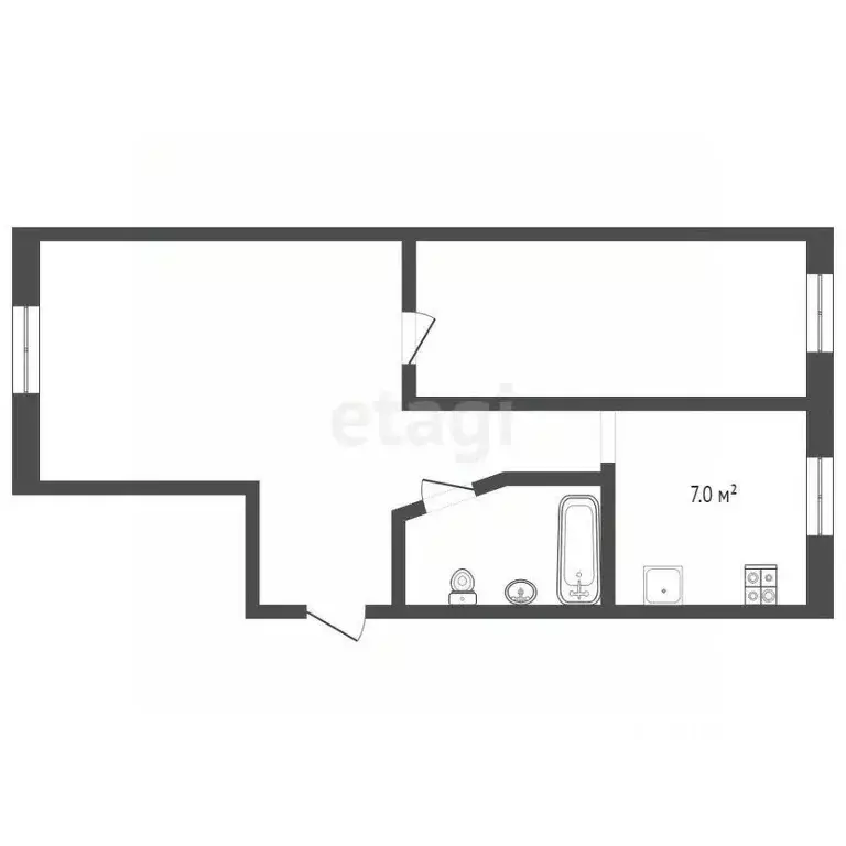 2-к кв. Татарстан, Альметьевск ул. Чернышевского, 40 (50.1 м) - Фото 2