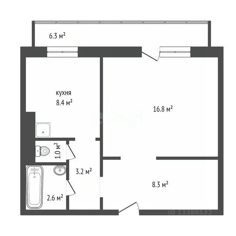 1-к кв. Красноярский край, Красноярск ул. Елены Стасовой, 50Г (40.3 м) - Фото 1