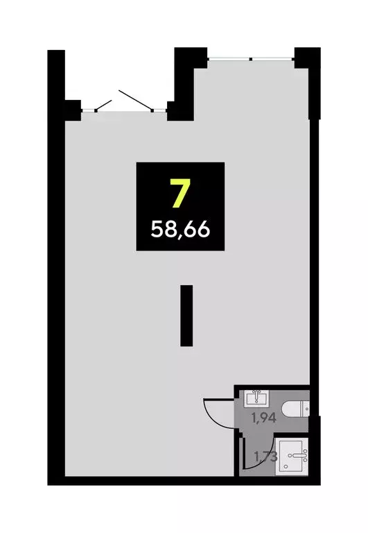 Помещение свободного назначения (58.66 м) - Фото 1
