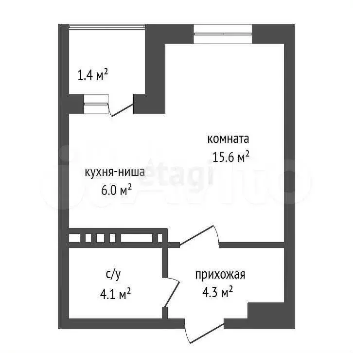 1-к. квартира, 32,4 м, 7/16 эт. - Фото 0