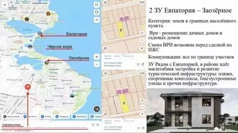Участок в Крым, Евпатория городской округ, Заозерное пгт ул. Садовая ... - Фото 1