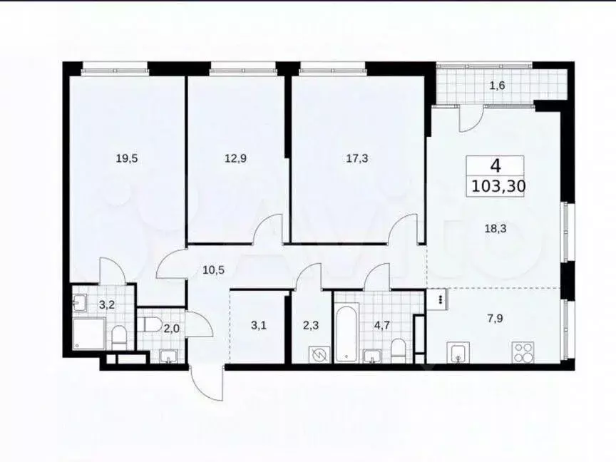 4-к кв. Москва ул. Зорге, 25С2 (103.3 м) - Фото 0