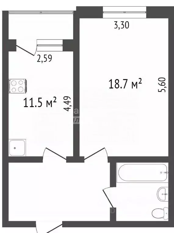 1-к кв. Ханты-Мансийский АО, Сургут ул. Маяковского, 9/1 (44.5 м) - Фото 1