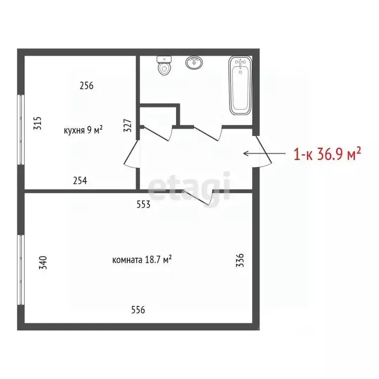 1-к кв. Свердловская область, Екатеринбург ул. Культуры, 15 (36.9 м) - Фото 1