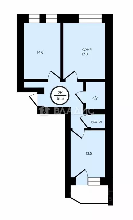2-к кв. Владимирская область, Владимир Западный проезд, 8 (61.3 м) - Фото 2