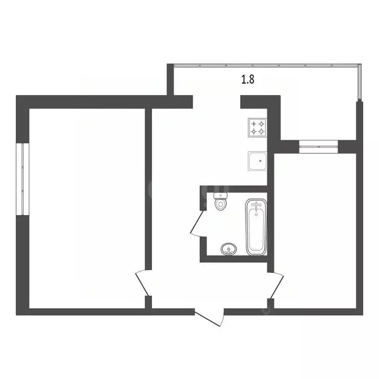 2-к кв. Крым, Саки ул. Курортная (50.7 м) - Фото 1