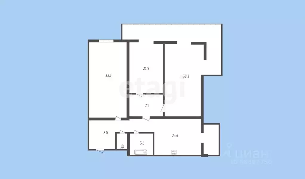 3-к кв. Карачаево-Черкесия, Черкесск ул. Панфилова, 44 (127.2 м) - Фото 1