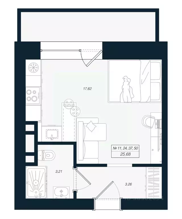 Студия Ленинградская область, Выборгский район, Рощино пгт ул. ... - Фото 1