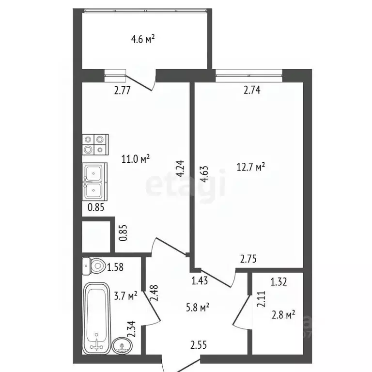 1-к кв. Санкт-Петербург пер. Антокольский, 4к1 (36.0 м) - Фото 2