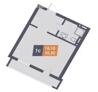 Квартира-студия: Новосибирск, улица Ленина, 85 (26.5 м) - Фото 1