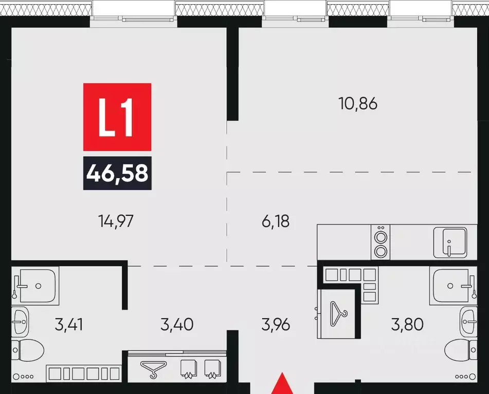 2-к кв. Иркутская область, Иркутск ул. Ширямова, 26 (46.58 м) - Фото 1