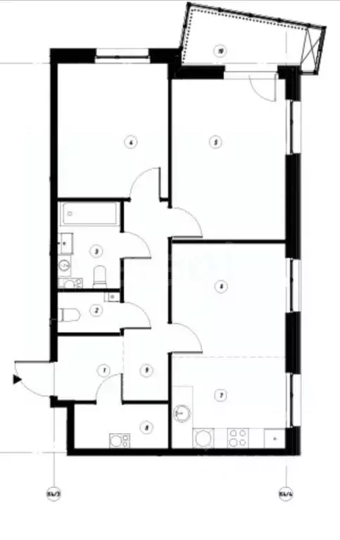 3-к кв. Татарстан, Казань ул. Гаврилова, 5Вк2 (67.58 м) - Фото 1