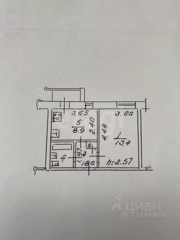 1-к кв. Липецкая область, Липецк Сырский Рудник мкр, ул. Монтажников, ... - Фото 2