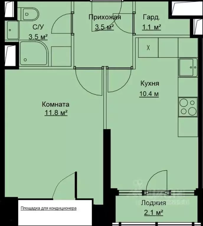 1-к кв. Московская область, Люберцы Шоссейная ул., 42с1 (31.5 м) - Фото 1