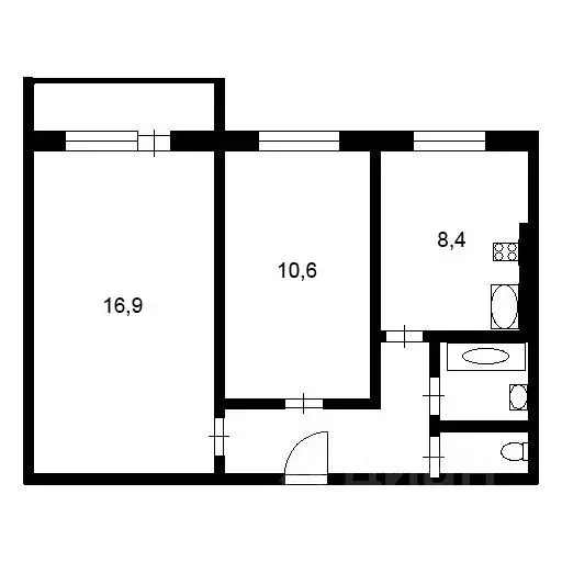 2-к кв. Санкт-Петербург Серебристый бул., 9к1 (48.0 м) - Фото 2