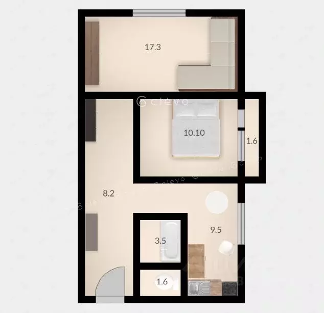 2-к кв. Санкт-Петербург ул. Олеко Дундича, 11 (50.2 м) - Фото 2