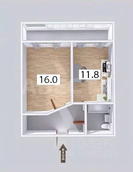 1-к кв. Омская область, Омск ул. 2-я Военная, 19 (39.6 м) - Фото 1