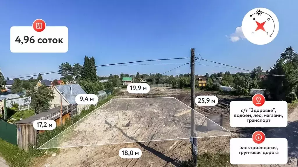 Участок в Тюменская область, Тюмень Здоровье СНТ, ул. Здоровья (5.0 ... - Фото 1