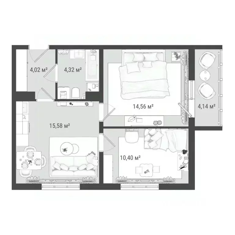 3-к кв. Томская область, Томск ул. Войкова, 51с7 (53.02 м) - Фото 0