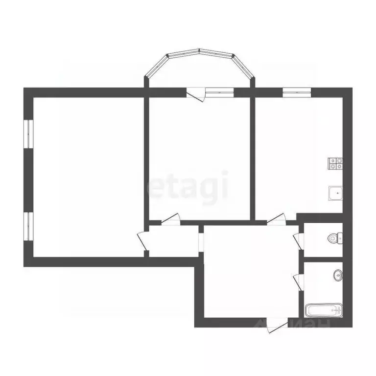 2-к кв. Тюменская область, Тюмень ул. Западносибирская, 18 (55.0 м) - Фото 1