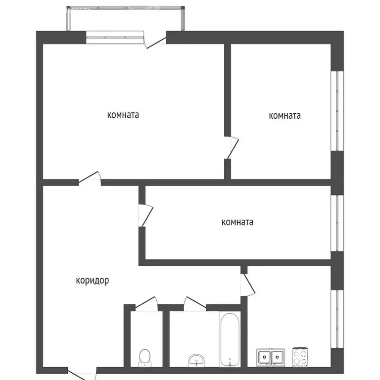 3-комнатная квартира: Заводоуковск, Шоссейная улица, 1 (53 м) - Фото 1