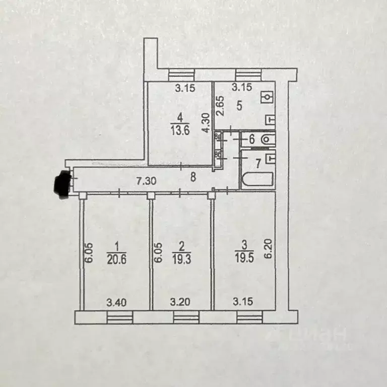 4-к кв. Москва проезд Энтузиастов, 19А (103.0 м) - Фото 1