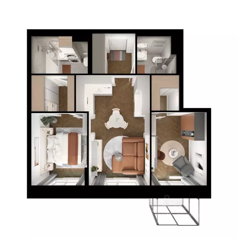 2-к кв. Бурятия, Улан-Удэ ул. Шмидта, 37А (53.31 м) - Фото 2