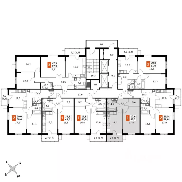 1-к кв. Калужская область, Обнинск Заовражье жилрайон, Ап-квартал ... - Фото 2