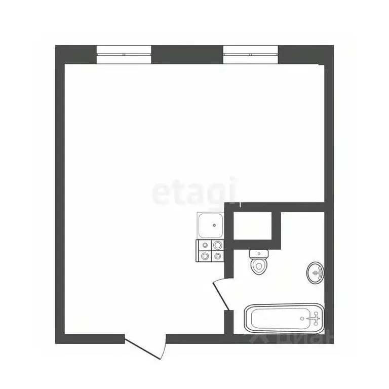 Студия Тюменская область, Тюмень ул. Пермякова, 79 (30.6 м) - Фото 2